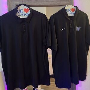 Nike Black Polo Shirt with White Swoosh